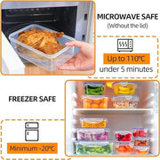 Set di contenitori con coperchi, 24 pezzi (12 contenitori + 12 coperchi), scatola di conservazione, 24 parti, contenitori a chiusura ermetica, BPA-free, per frigorifero e forno a microonde