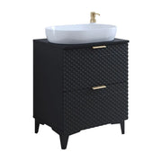 Mobile sottolavabo da bagno 60cm con 2 cassetti collezione CHIC colore nero e dorato