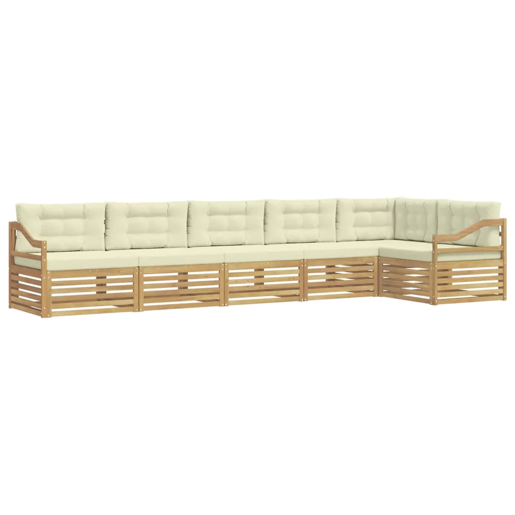 Set di divani da esterno 6 pcs Bianco e Crema 3390580