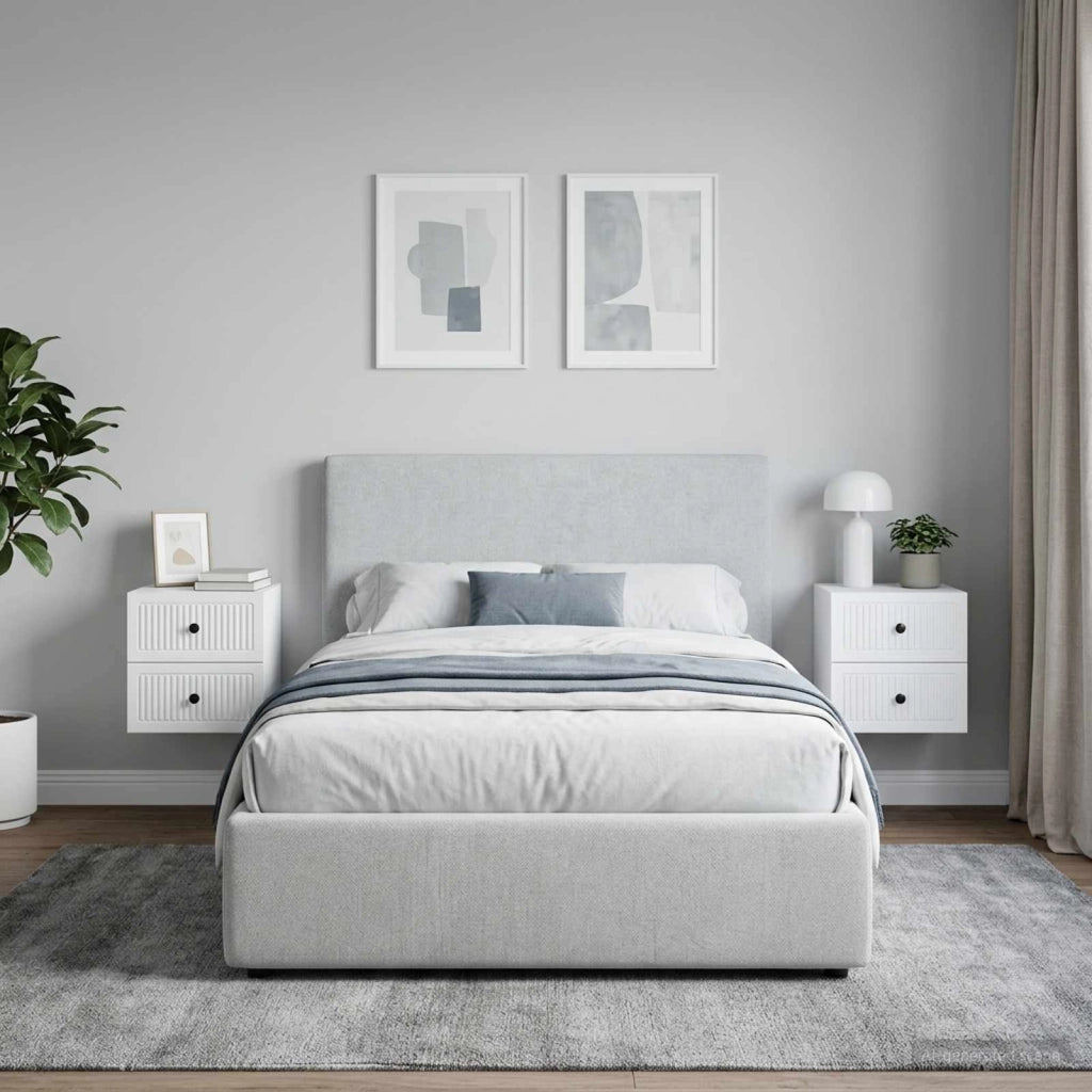Mobiletto da notte a muro 2 pz Bianco 33 x 34,5 x 40 cm 897956