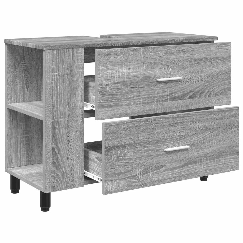 Mobiletto da bagno Sonoma grigio 80 x 35 x 60 cm 889391