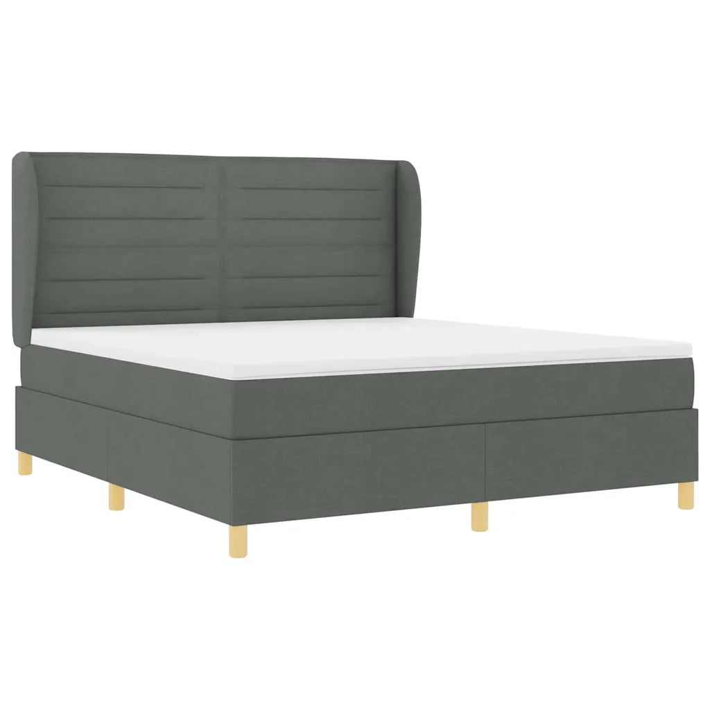 Letto a molle con materasso Grigio scuro 200 x 180 cm Tessuto 3340705