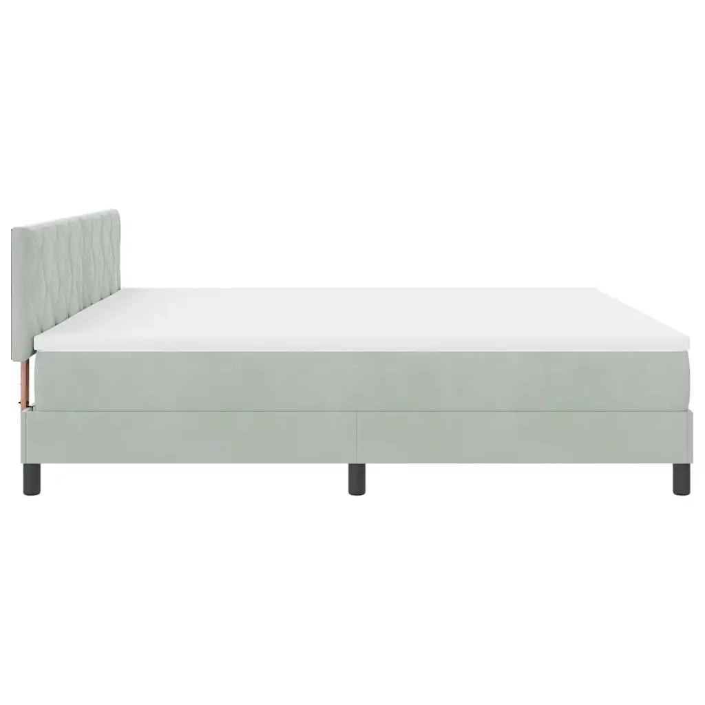Letto a Sorgente LED con led Grigio chiaro 200 x 200 cm Velluto 3342740