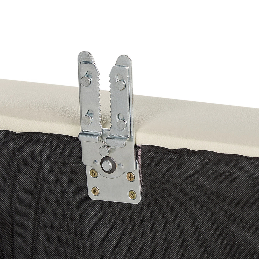 Divano angolare moderno in pelle beige chiaro versione destra con poggiatesta regolabili