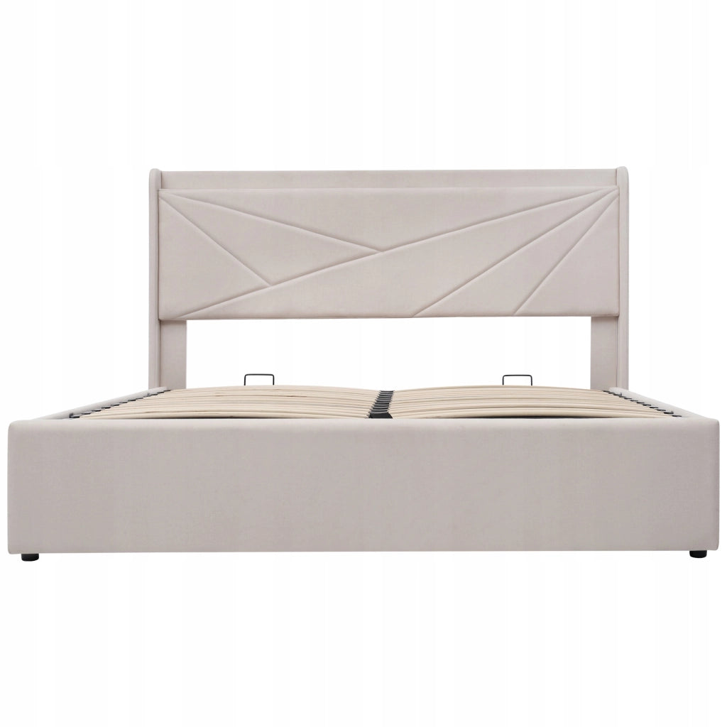 Letto con cassetto - Xylo - 140x200 - USB-C, lino