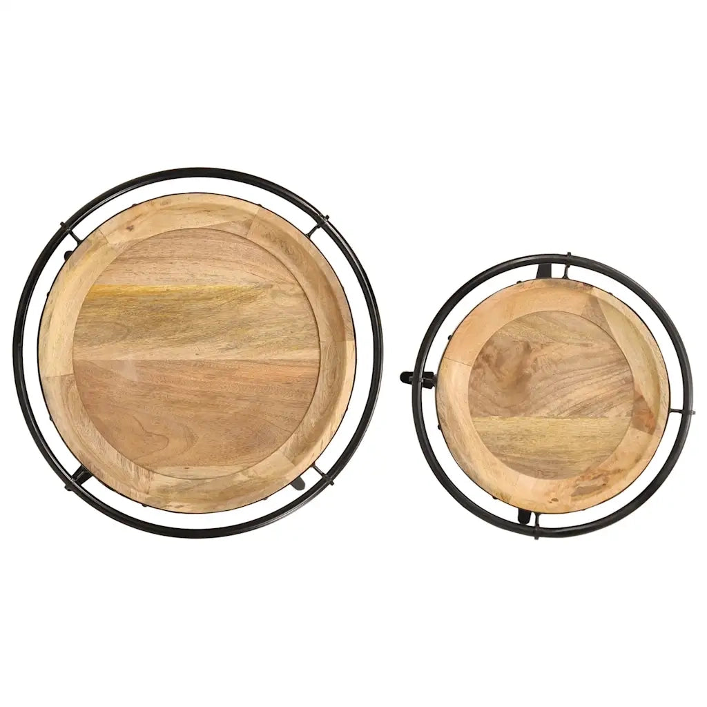 Set Tavolino 2 pz in Legno Massello di Mango 4013513