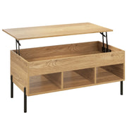 Tavolino da caffè multifunzionale con piano sollevabile 100 x 50 x 45 cm con spazio nascosto aspetto moderno e accogliente realizzato in legno ingegnerizzato naturale 20_0020735