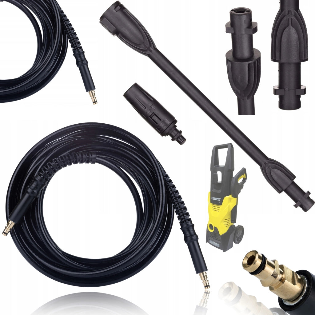 Tubo Alta Pressione 10m Click-Click compatibile con Idropulitrice Kärcher K2–K7 – Nylon Resistente, 180 Bar, 60°C