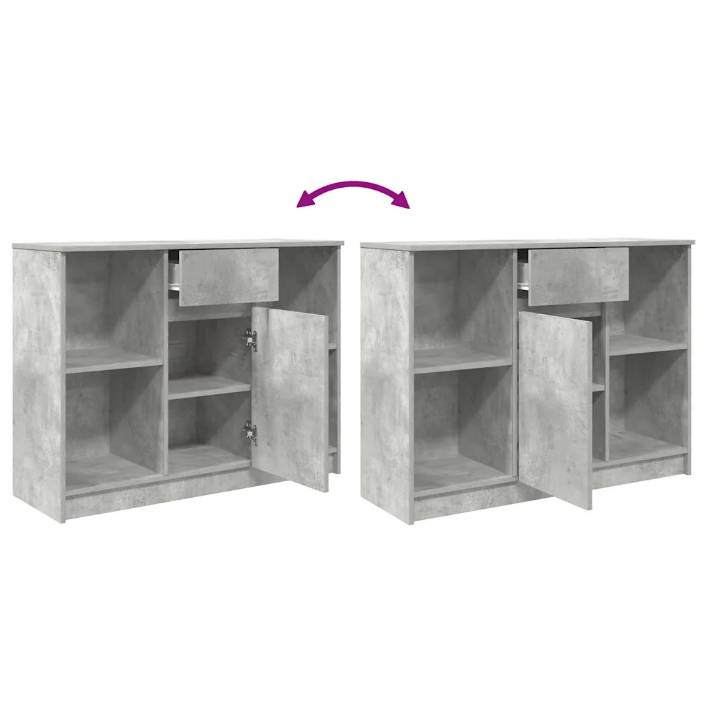 Credenza con Cassetto Grigio Cemento 101x35x76 cm in Truciolato 861565