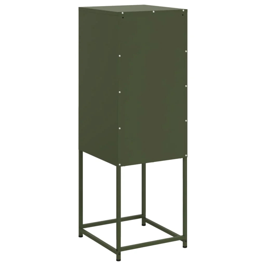 Buffet credenza cassettiera armadio mobile contenitore organizer per cucina soggiorno salotto verde oliva 36 x 39 x 107 cm acciaio verde 02_0036573
