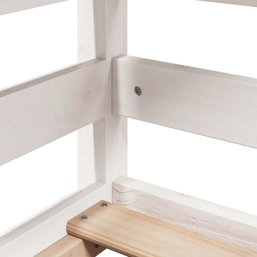 Letto a Castello con Tetto Bianco 90x200 cm in Legno di Pino