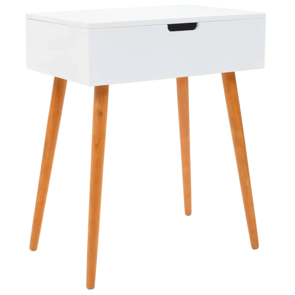 Toeletta tavolo da trucco di design mobile da camera da letto con specchio 60 x 40 x 75 cm MDF bianco 02_0006292