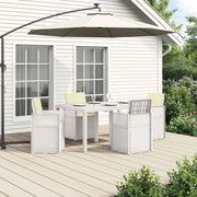 Set da Pranzo per Giardino con cuscino 5 pcs Bianco e Crema PP 3430063
