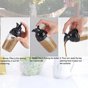 Shaker per condimenti 200 ml - Prevenzione di perdite - Con coperchio - Ideale per la preparazione, mescolazione, servizio e conservazione di spezie, salse e marinature - Nero