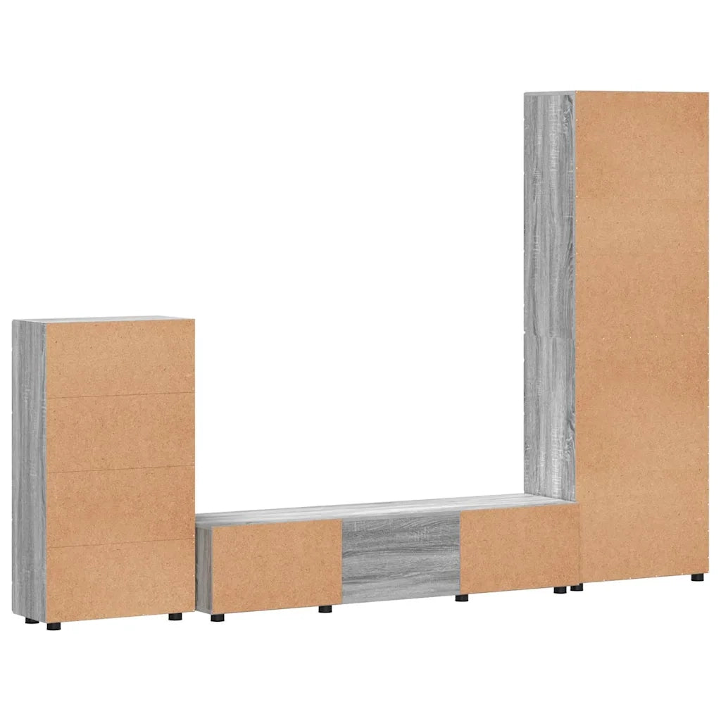 Set mobile TV FLORIN 3 pcs Grigio Sonoma Legno multistrato