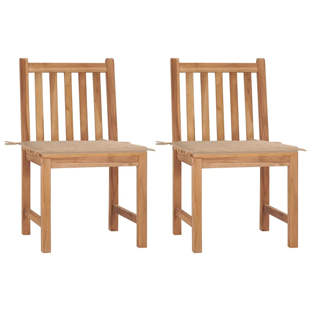 Sedie da Giardino 2 pz con Cuscini in Legno Massello di Teakcod mxl 117889