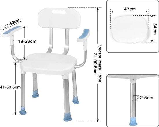 Sedile doccia / Sedile doccia anti-slip con piedi perimetrali per una maggiore stabilità