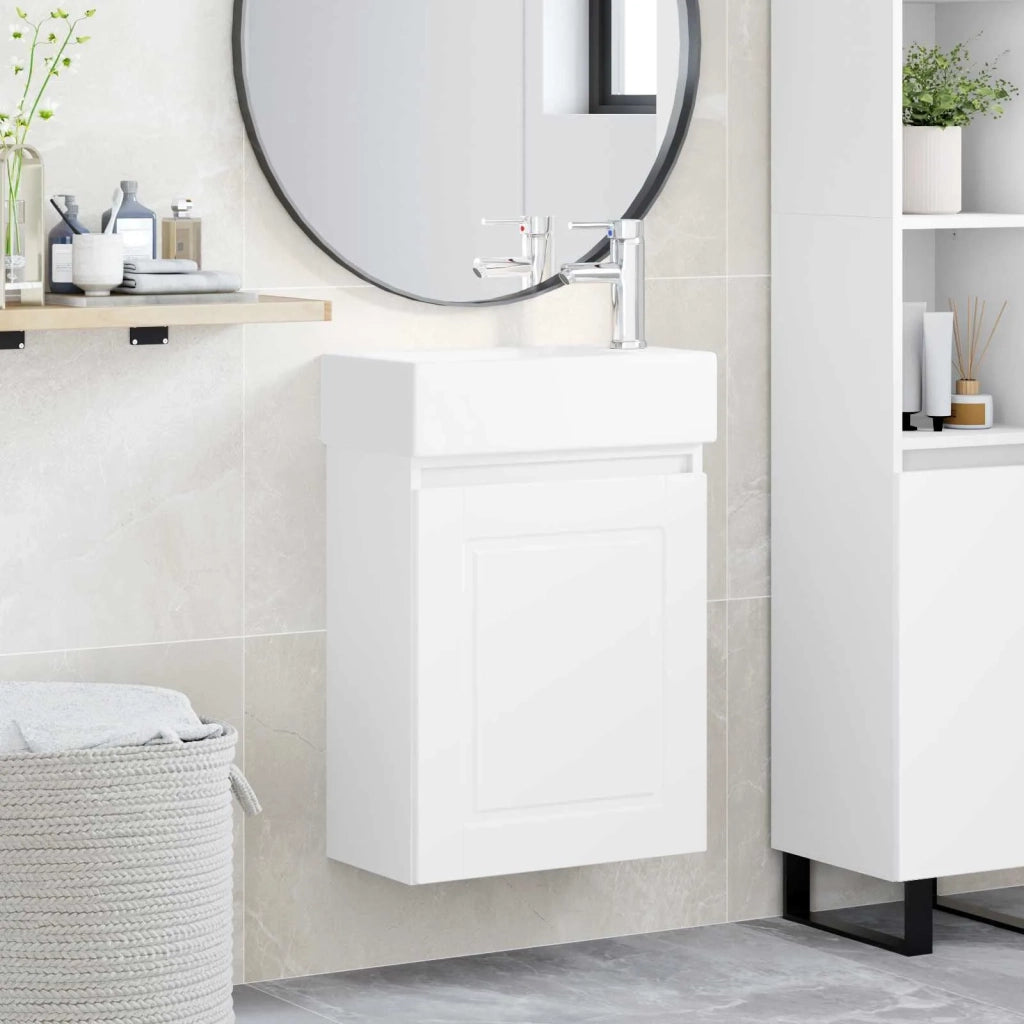 Mobile bagno con rubinetto Bianco 45,5 x 22,5 x 84 cm