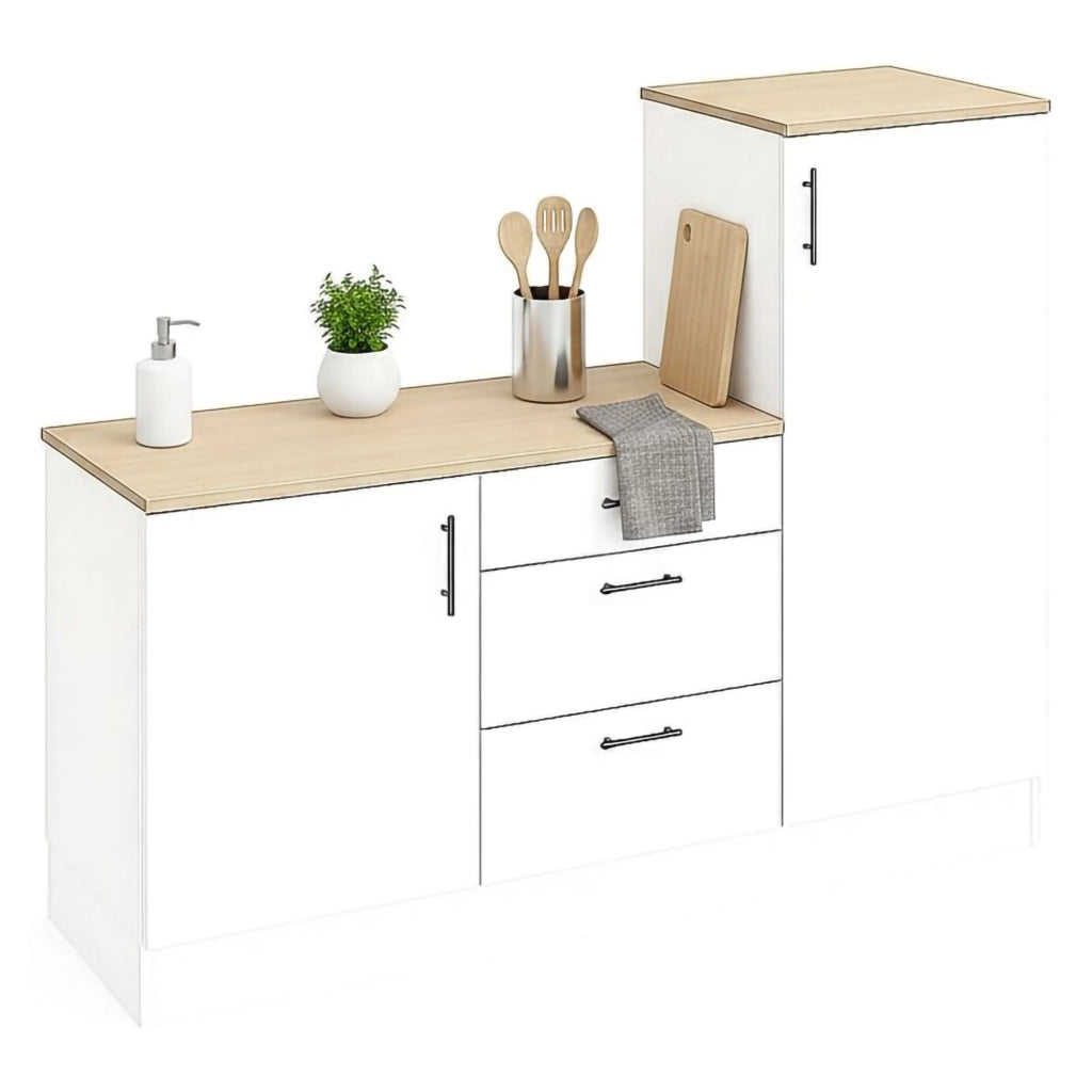 Cucinino Zafrena, Cucina 3 Ripiani, Elettrodomestici non inclusi, Bianco