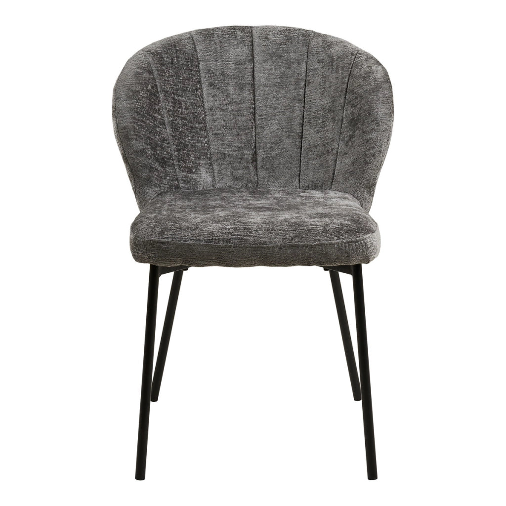 Set di 2 Sedie Roanne, Grigio, Tessuto, 66x59x80 cm