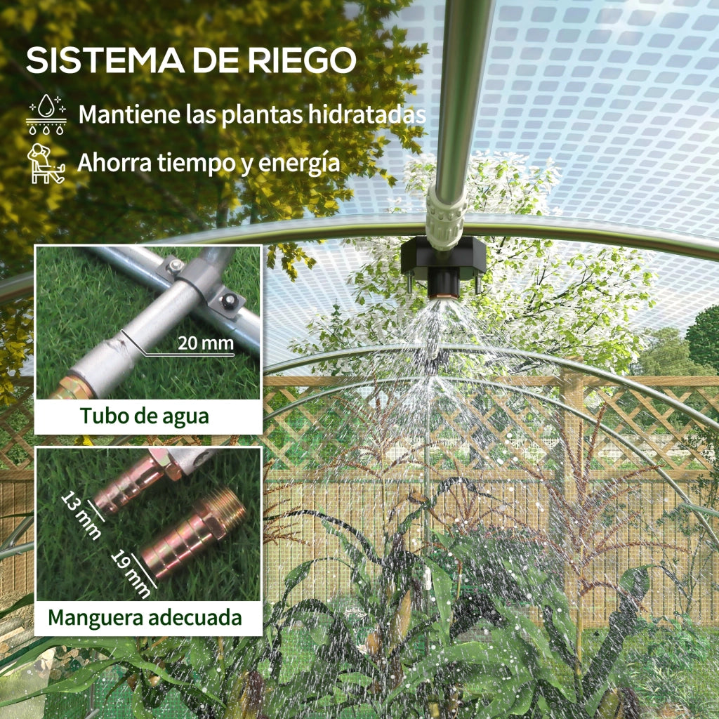 Serra Tunnel 6x3x2 m ¨C zephmum ¨C Verde con Finestrini a Rete e Porta Avvolgibile