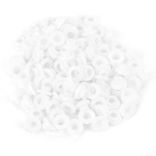 Set di isolamento termico in plastica - Rondelle transistor - Isolanti e leggeri - Bianchi - 100 pezzi - Per isolamento termico - Adatti per Diver...