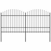 Recinzione Giardino Punta a Lancia (1,5-1,75)x3,4m Acciaio Nera cod mxl 19128