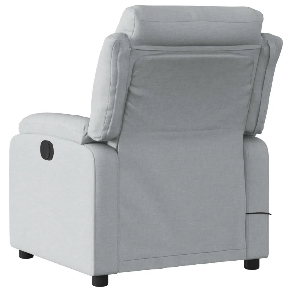 Divano Sedia-Poltrona Reclinabile Massaggio Elettrica Grigio Chiaro Tessuto 362917