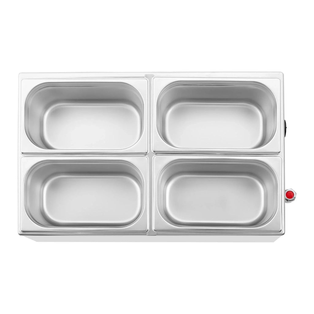 Scaldavivande/bagnomaria professionale 600 watt 4 x GN 1/4 rubinetto di scarico 14_0004220