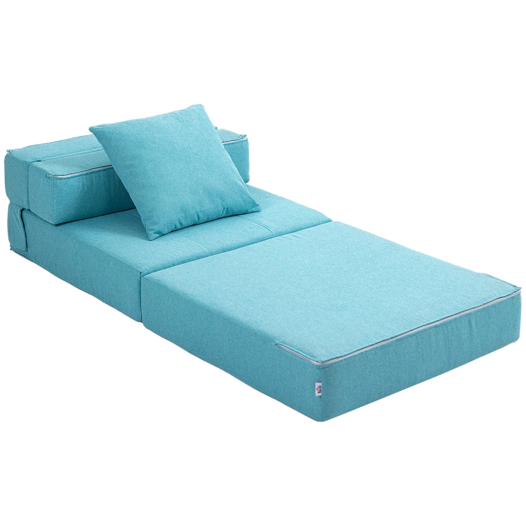 Poltrona letto 1 posto con cuscino ¨C zephmum ¨C tessuto blu