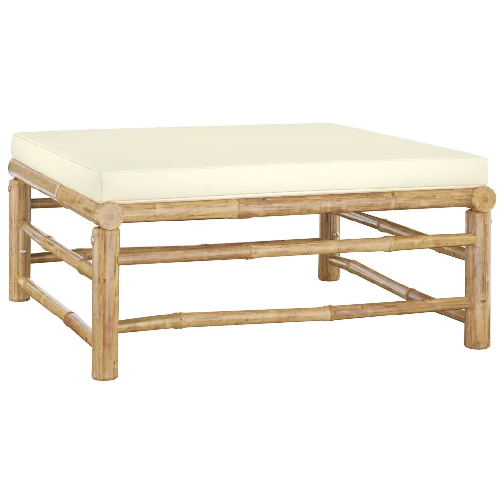 Set Divani da Giardino 9 pz con Cuscini Bianco Crema in BambÃ¹ cod mxl 40746