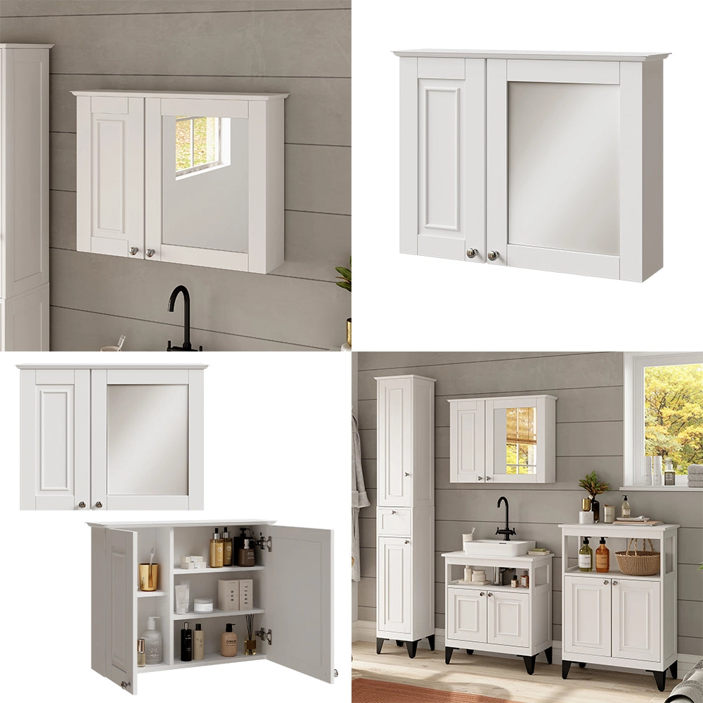 Vicco Mobile a specchio per il bagno Bianco 68 x 51 cm