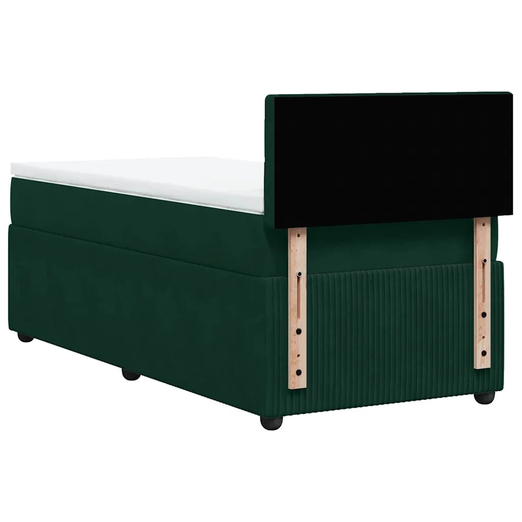 Giroletto a Molle con Materasso Verde Scuro 90x190 cm Velluto 3287617