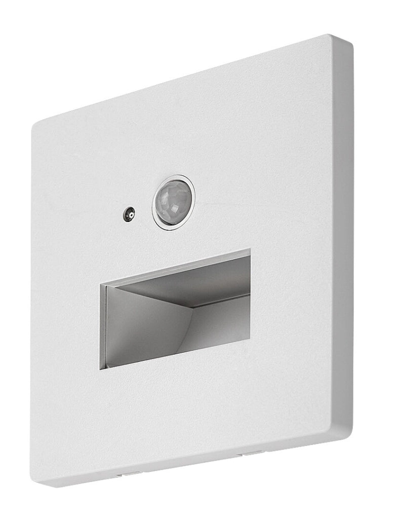 Segnapasso LED incasso Lunca bianco quadrato PIR Rabalux