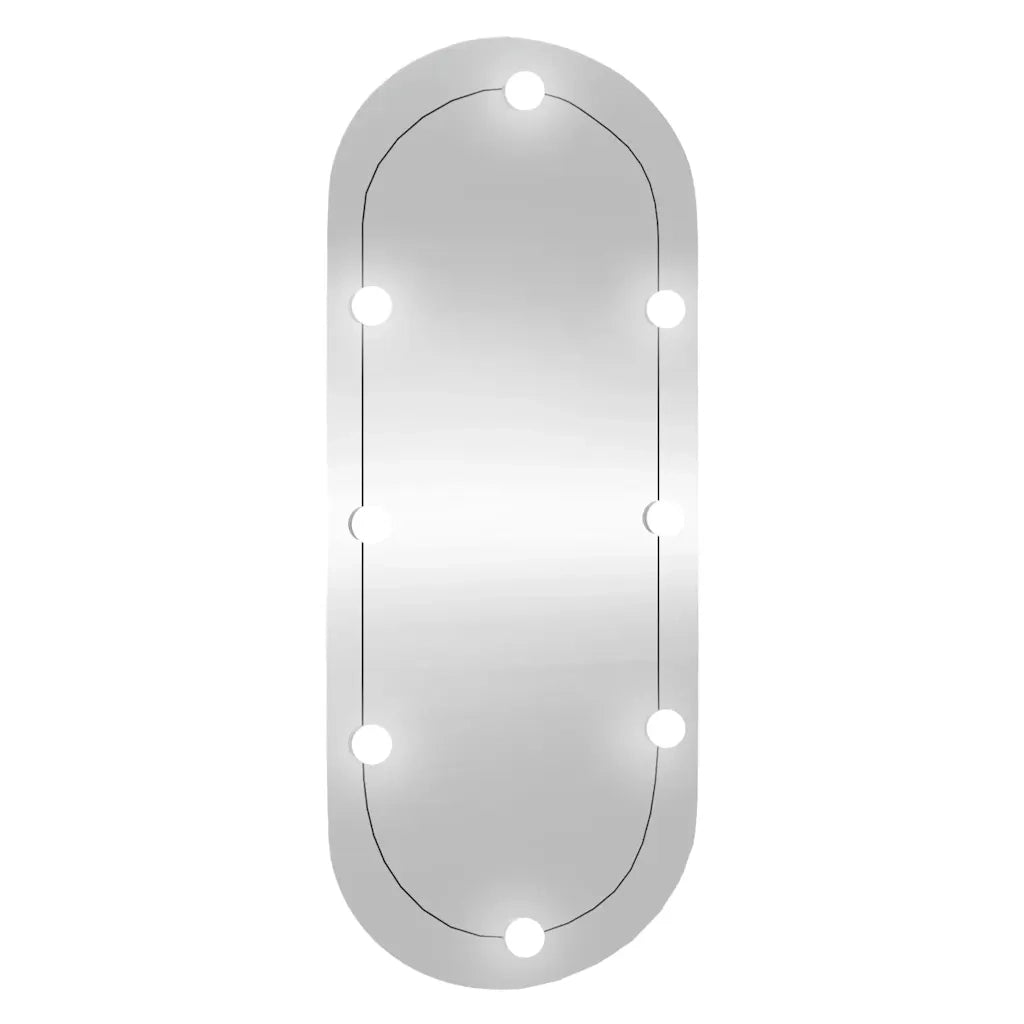 Specchio da Parete con Luci LED 40x90 cm Vetro Ovale 3189163