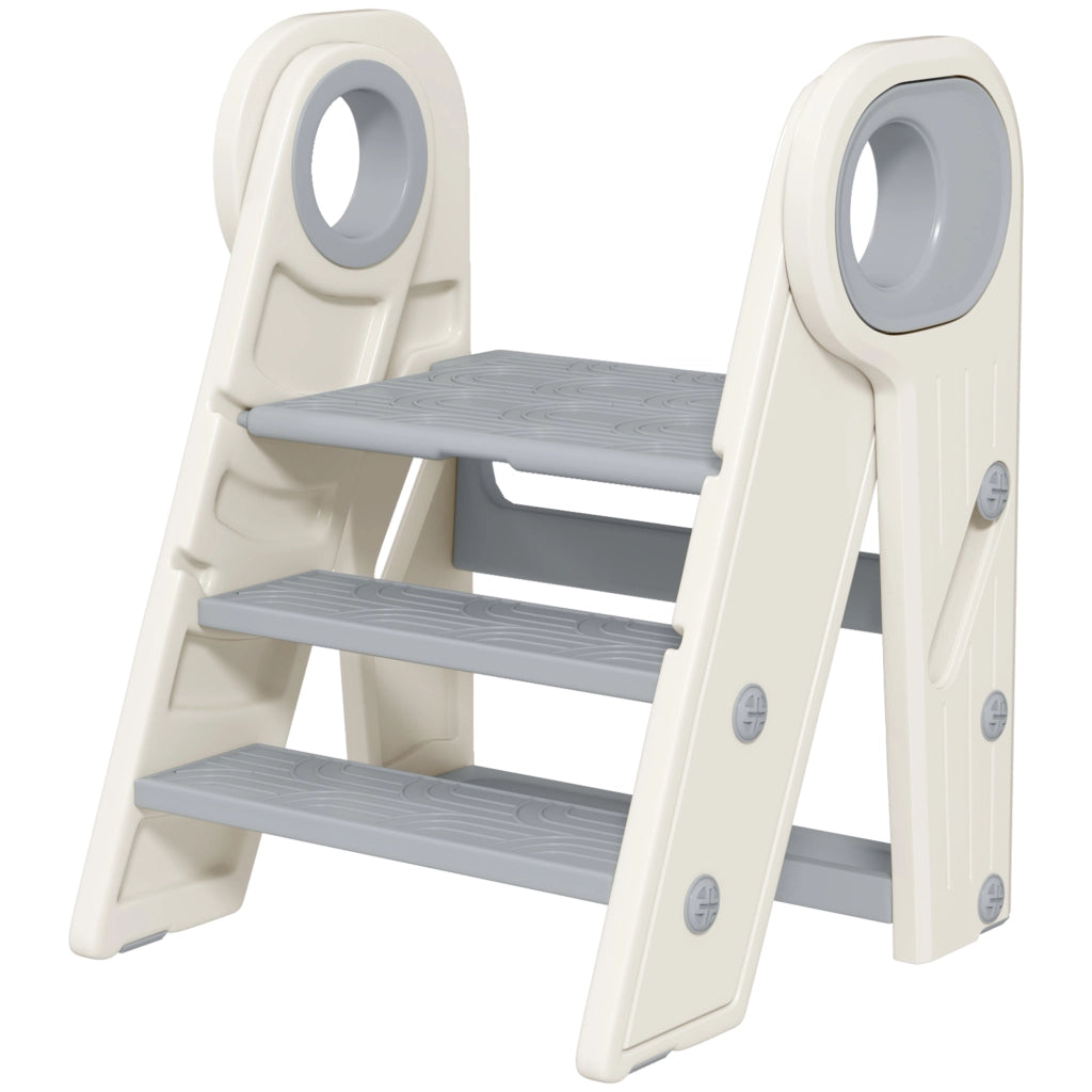 Scalino per Bambini Pieghevole Regolabile ¨C zephmum ¨C Grigio 3 Marche