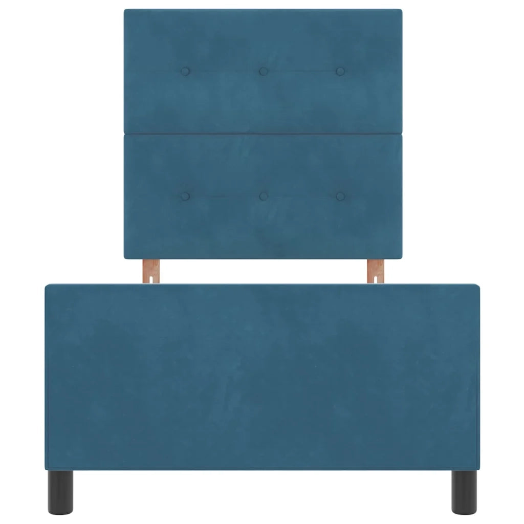 Letto a molle con testiera Blu Scuro 90 x 190 cm Velluto 3344913