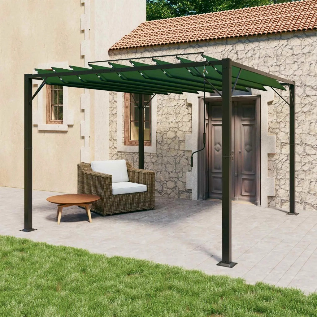 Gazebo con tetto ventilato Verde 3 x 3 x 2,14 m 42030524