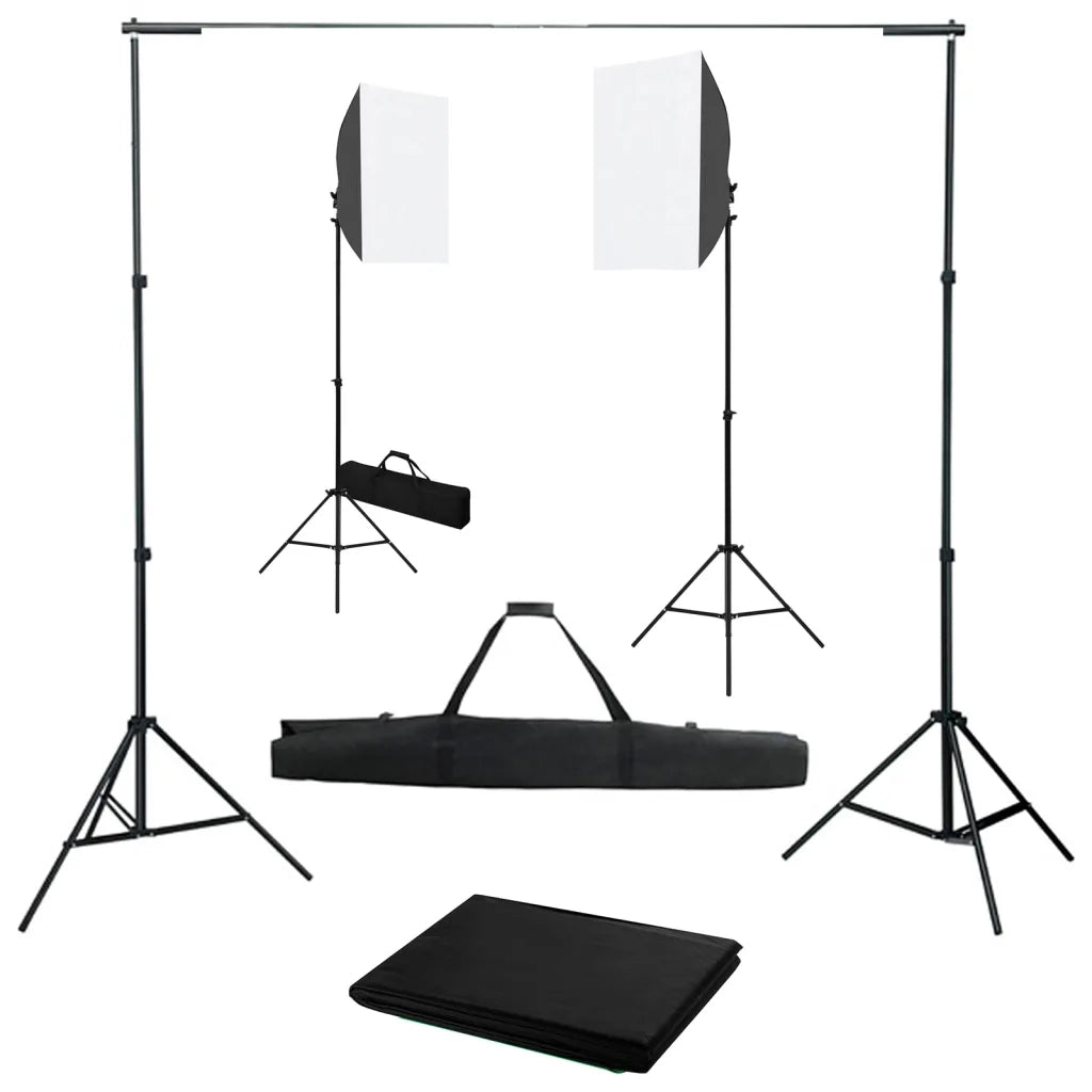 Kit per Studio Fotografico con Luci Softbox e Fondalecod mxl 120344