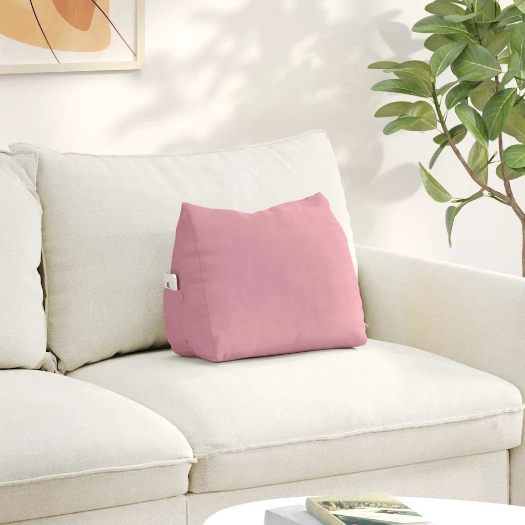 Cuscino per Schiena Rosa 45 x 20 x 35 cm Tessuto in Cords 42015023