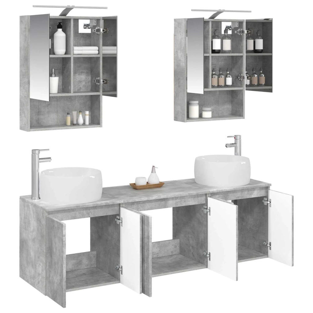 Set di Armadi da Bagno 5 pcs Grigio Cemento 3406522