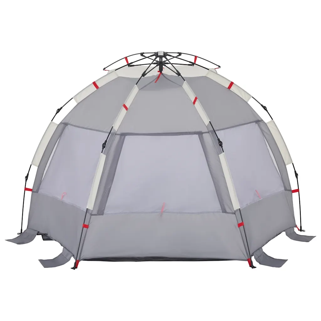 Tenda da Spiaggia 2 Persone Grigio Rilascio Rapido Impermeabile