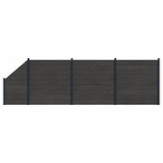 Pannello di Recinzione 4 pcs WPC e Alluminio Nero 3429422
