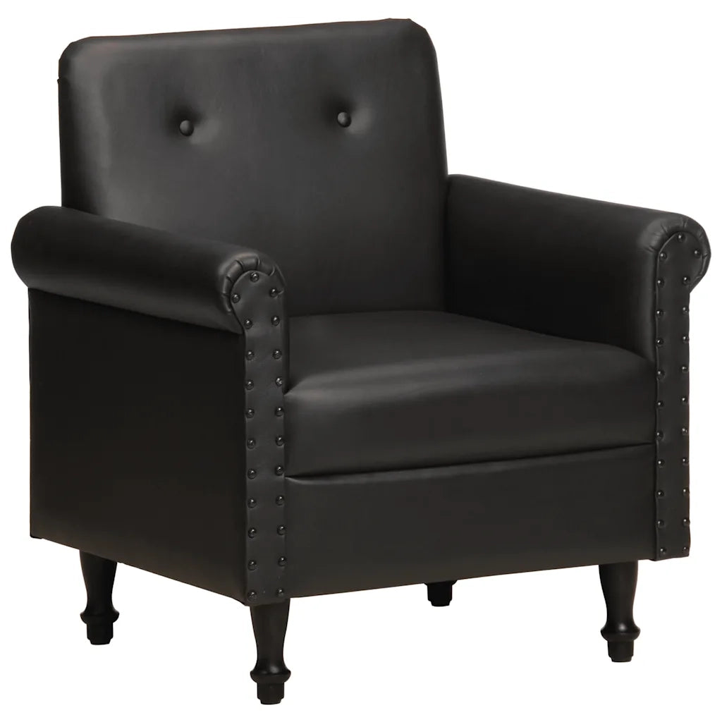 Poltrona a Pozzetto Nera in Vera Pelle cod mxl 21239
