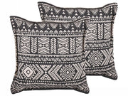 Set di 2 cuscini Set di 2 cuscini copricuscino in cotone nero e beige con motivo boho quadrato di riempimento 45 x 45 cm