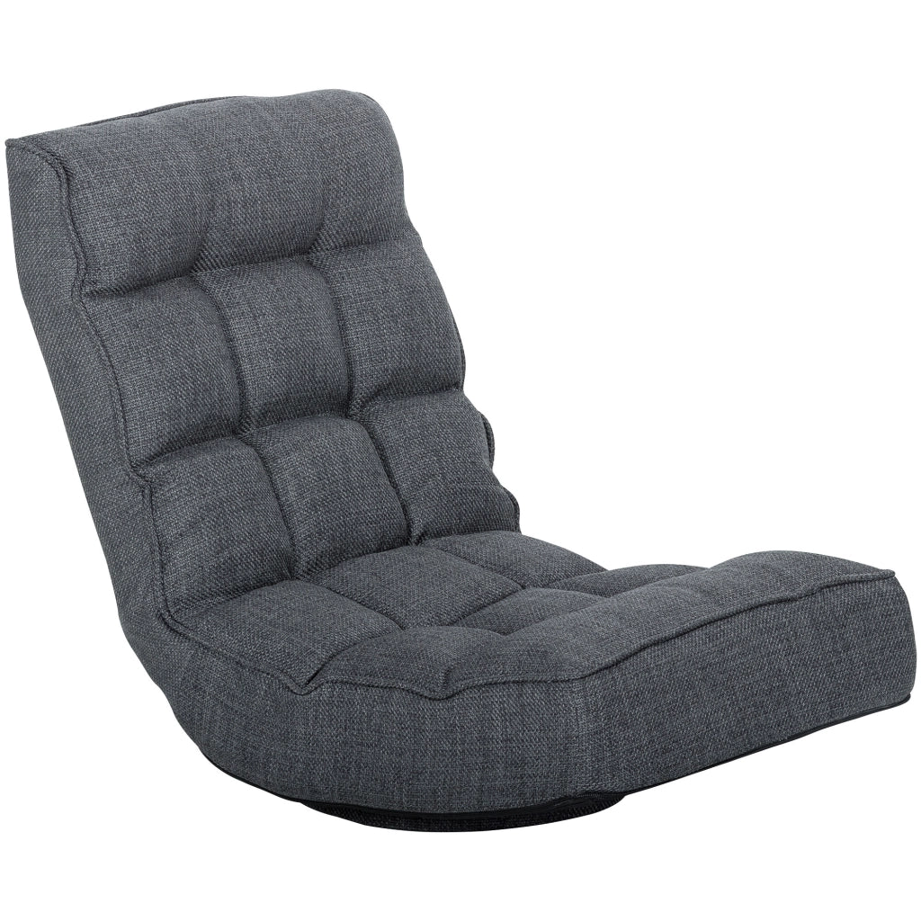 Sedia da Pavimento Girevole 360¡ã con Schienale Regolabile 5 Posizioni ¨C Xylo ¨C Grigio 58x107x79 cm