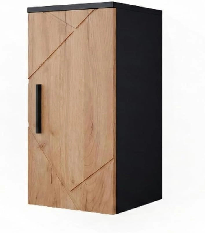 Mobile bagno Irma, Quercia dorata/antracite, 30 x 59 cm, adatto al montaggio a parete e combinabile con altri mobili Irma