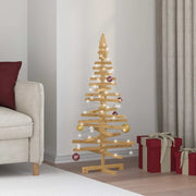 Albero di Natale in legno Marrone 120 cm Legno di pino massello