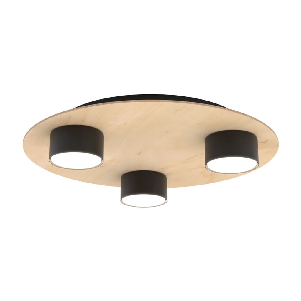 Plafoniera Minimal Persefone Acciaio Nero 3 Luci Gx53 Ip20