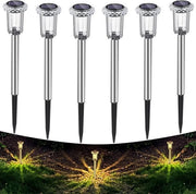 Lampade solari per giardino e esterno IP65 lampade LED per prato pavimento (caldo bianco) 6 pezzi